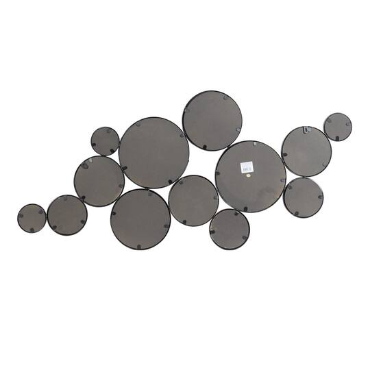 52" Black Contemporary Metal Wall Mirror Cluster
